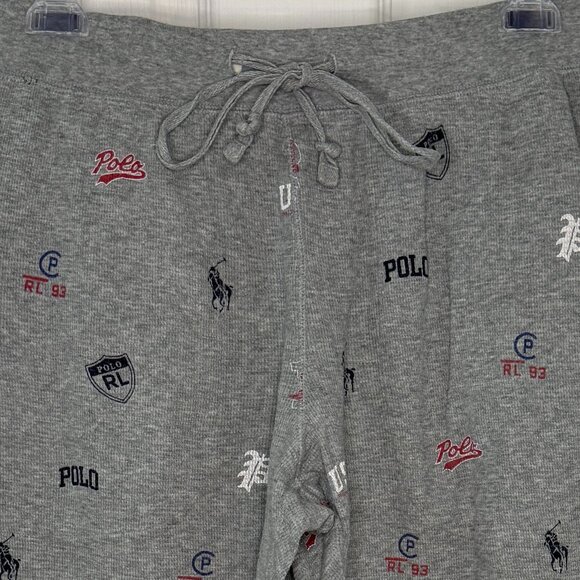 Polo Ralph Lauren Icons All Over Waffle Knit Lounge Sleepwear Pants Size Large - Picture 2 of 7